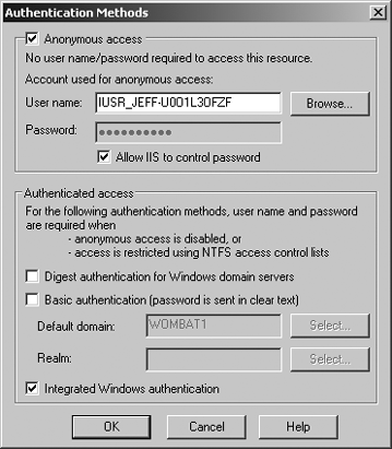 Enabling anonymous access in IIS