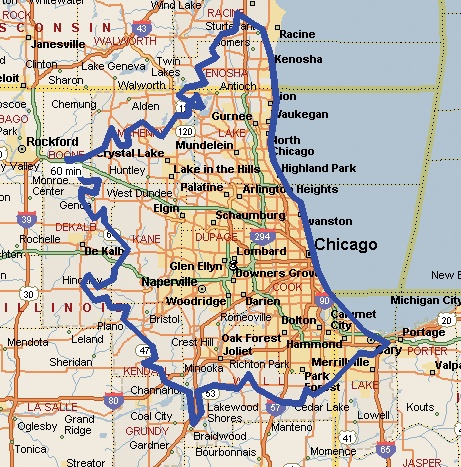 (Figure 3-17).A 60-minute drivetime zone around O’Hare Airport