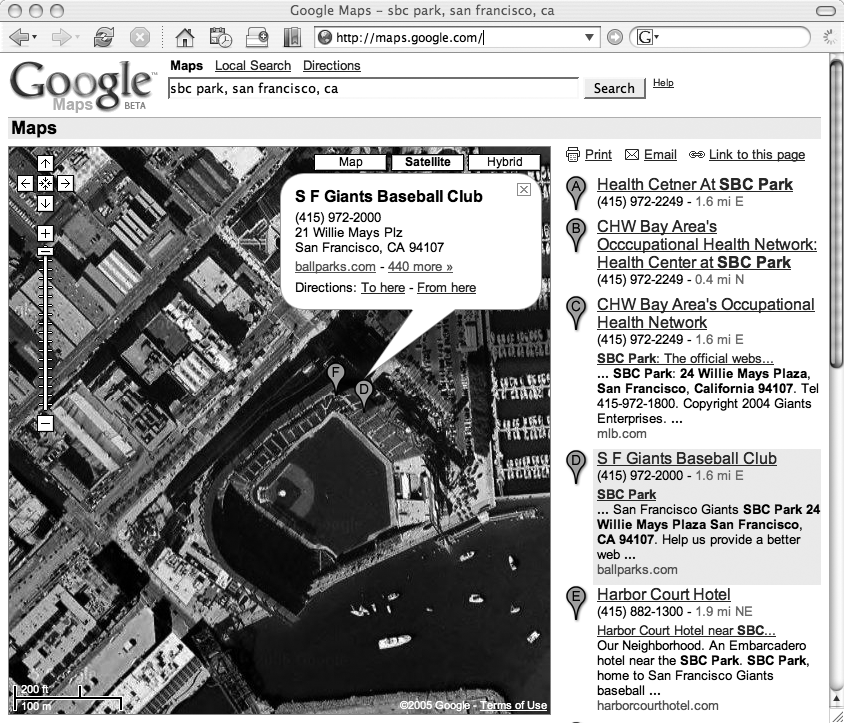 SBC Park in Google Maps
