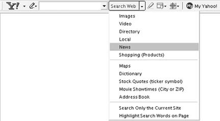 The Yahoo! Toolbar search form