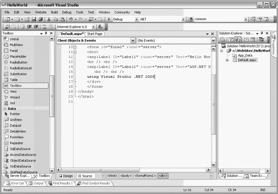 Typical IDE layout