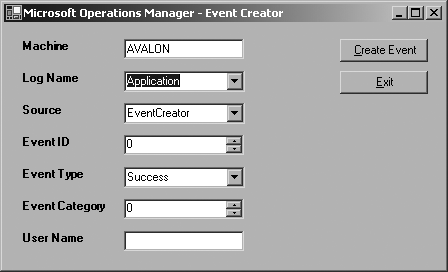 The Event Creator resource kit tool