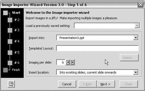The Image Importer Wizard add-in has become an essential tool for many advanced users in all versions of PowerPoint.