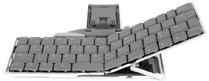 Stowaway Bluetooth keyboard being folded