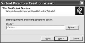 Assigning the virtual directory to a real directory