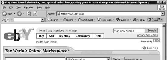 The eBay Toolbar provides several handy tools, primarily useful for bidders, such as two “alert” features not otherwise available to non-toolbar-equipped browsers