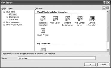 Creating a new Windows application project
