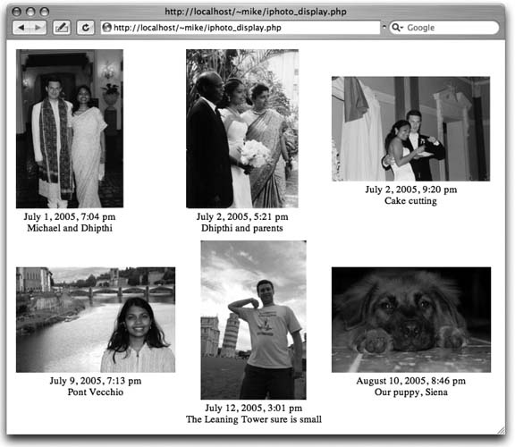 iPhoto wedding photos in my browser