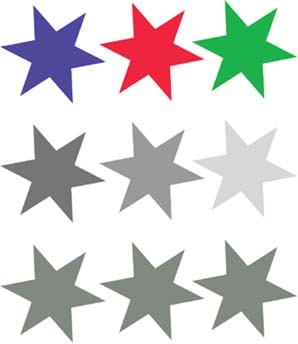 Changing to grayscale can give you very different results depending on the method you use.Top: Each star, when first created, has a pure color value of 255. In other words, you're looking at stars that are 100 percent red, blue, and green, with zero as the number for the other two channels.Middle: This shows the same photo with the mode converted to grayscale. Bottom: Using Remove Color causes a very different change.