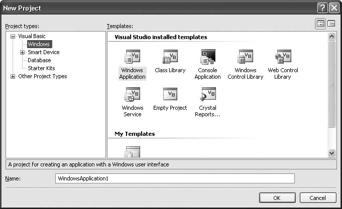 Visual Studio’s New Project dialog