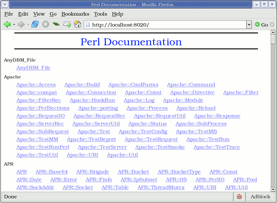 An index of your Perl documentation