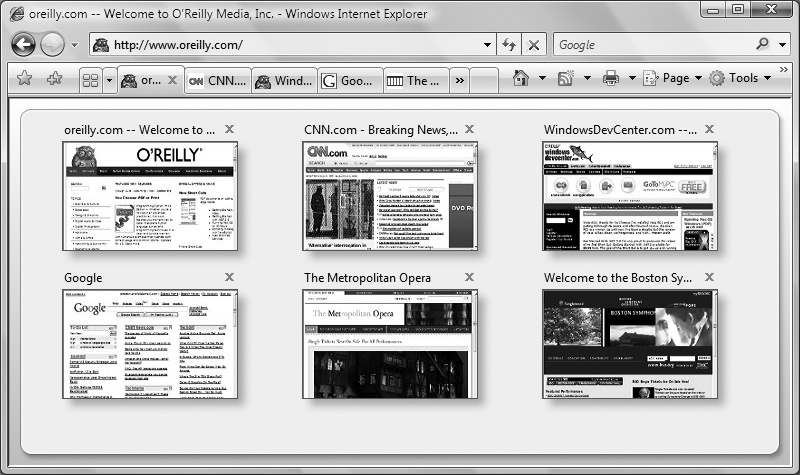 A revamped Internet Explorer, featuring tabs and a redesigned menu system
