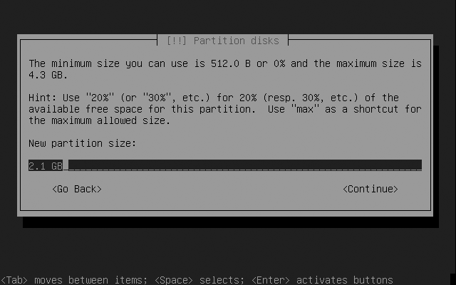 Assigning the free space to Linux