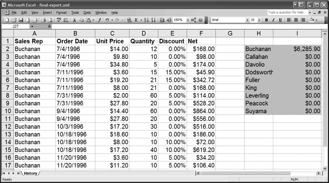 Mocked-up Excel sheet to use as a starting point
