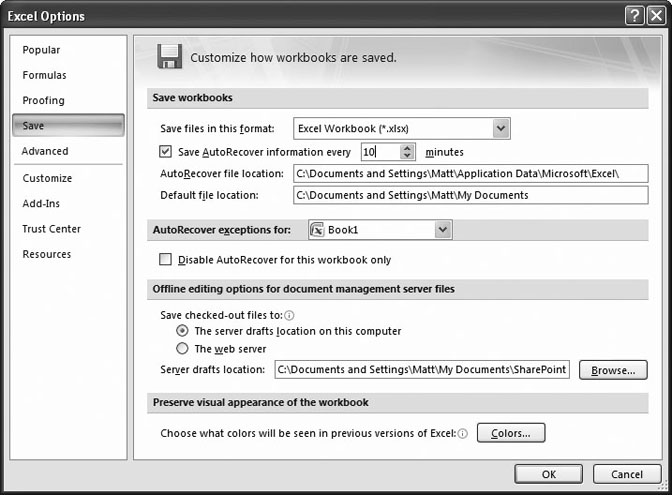 You can configure how often AutoRecover saves backups. Thereâs really no danger in being too frequent. Unless you work with extremely complex or large spreadsheetsâwhich might suck up a lot of computing power and take a long time to saveâyou can set Excel to save the document every five minutes with no appreciable slowdown.