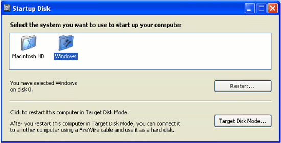 Windows XP's Startup Disk control panel.