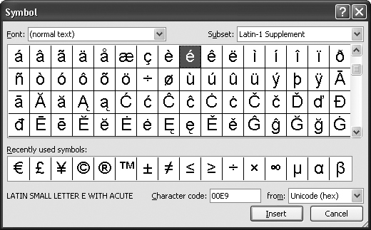 Not all fonts are created equal. The Webdings and Wingdings dingbat fonts, for example, eschew the business, mathematical, and linguistic (shown here) in favor of vector art: telephones, hearts, buildings, and other stylized drawings you can enlarge to create clean, simple graphics.