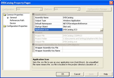 Project Property Pages dialog box.