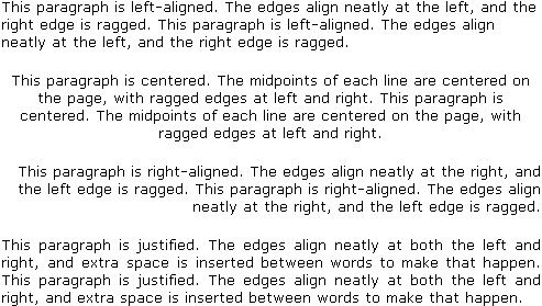 Specifying the Horizontal Alignment of a Paragraph