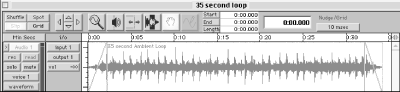 A 35-second ambient sound with fade-ins and fade-outs