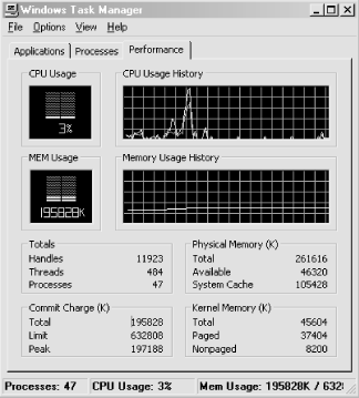 Task Manager Performance tab