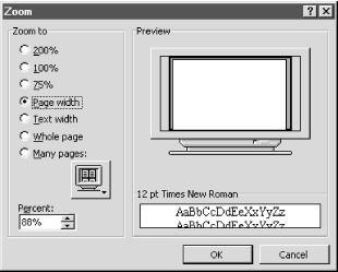The Zoom dialog