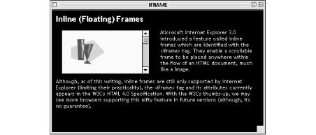 Inline frame with IE’s <iframe> tag