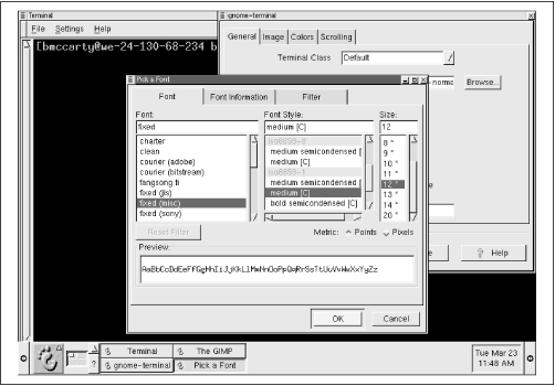 Editing terminal settings