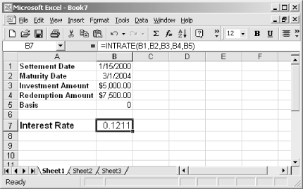 INTRATE can be used to determine the interest rate on an investment with a consistent interest rate