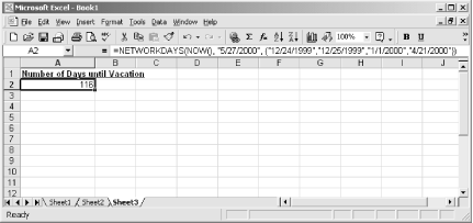The NETWORKDAYS function works great for calculating how many workdays there are between two dates
