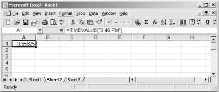 Unlike most date and time functions, TIMEVALUE cannot reference a value in another cell