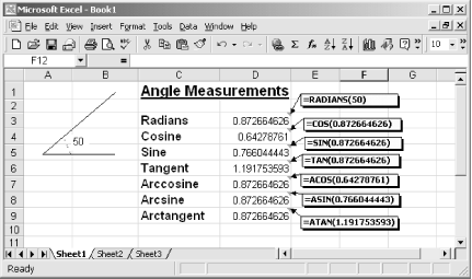 Use the various trigonometric functions to work with angle measurements