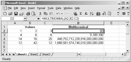 Because MULTINOMINAL is working with factorials the result will typically be very large
