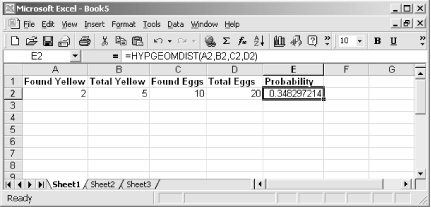 Use HYPGEOMDIST to determine the probability of getting the specified sample success