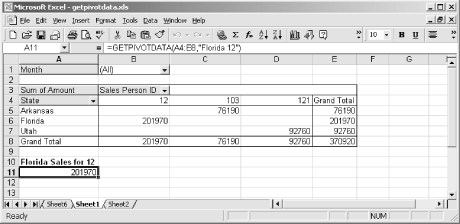 Use GETPIVOTDATA to get specific data from a PivotTable report