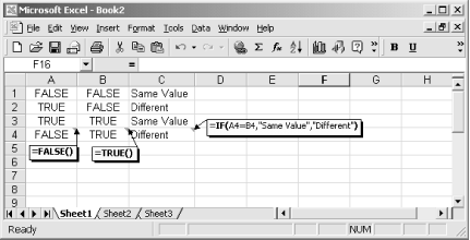 You can either use TRUE and FALSE or manually specify a logical value for a cell