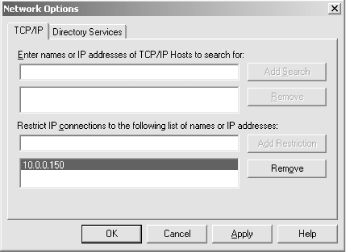 Configuring pcAnywhere IP address restrictions