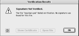 Apple Verifier open command can display this result