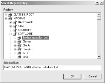 Select the Registry key to which you want a new ACL applied