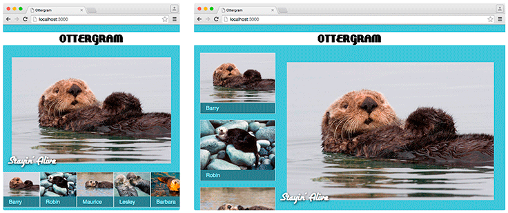 Two Ottergram layouts