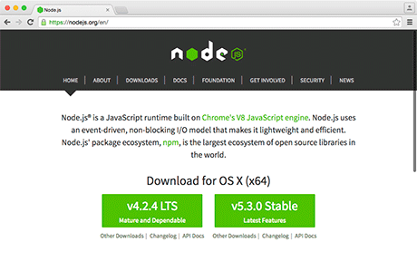 Downloading Node.js