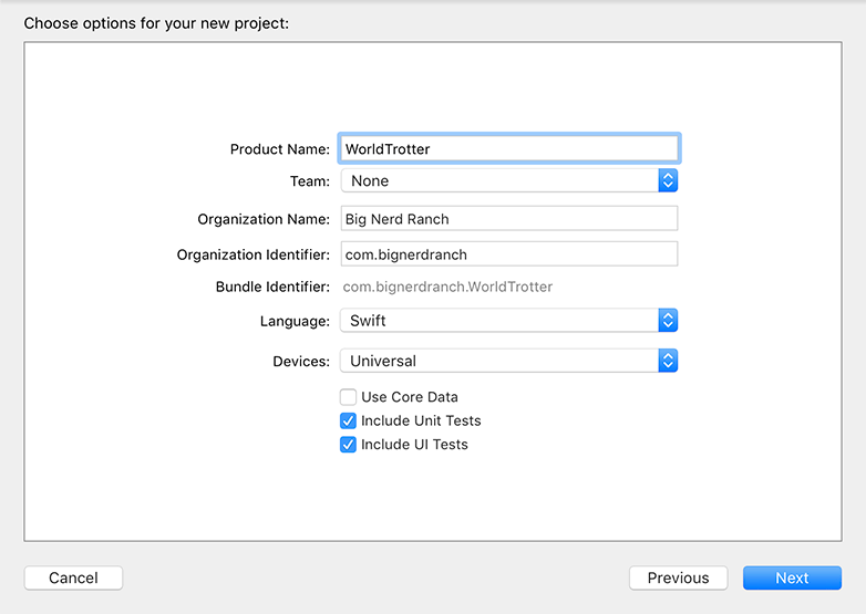 Screenshot displays the configuration settings for the WorldTrotter app.