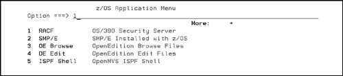 RACF in the ISPF programs menu