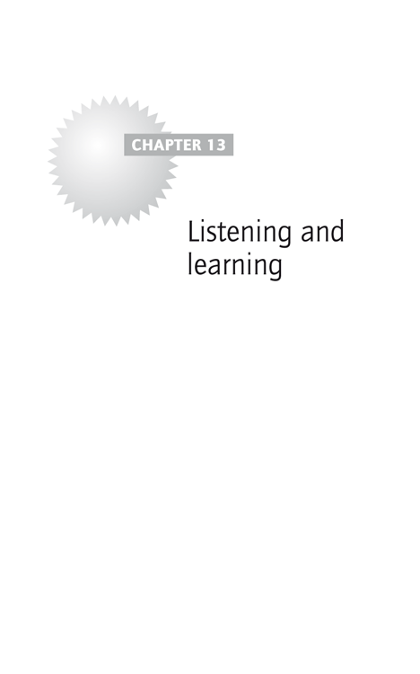 Chapter 13: Listening and learning