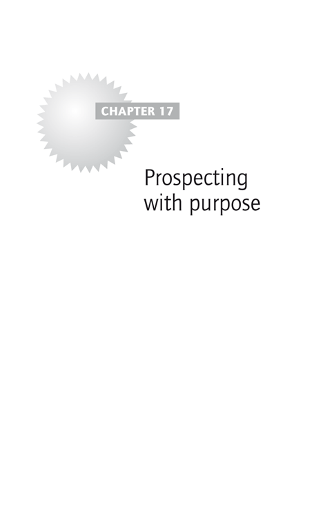 Chapter 17: Prospecting with purpose