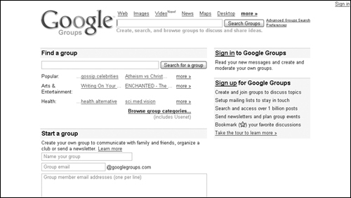 Search Usenet News groups using Google Groups.