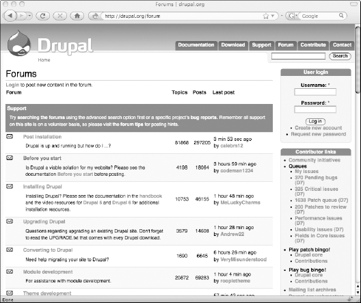 Drupal.org user forum.