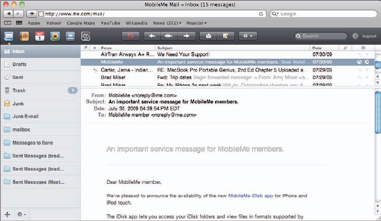 A MobileMe email account has a lot of benefits, including being able to access your email within Mail or on the Web.