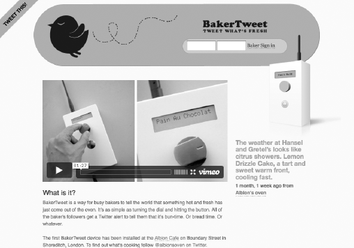 BakerTweet announces fresh products to customers.