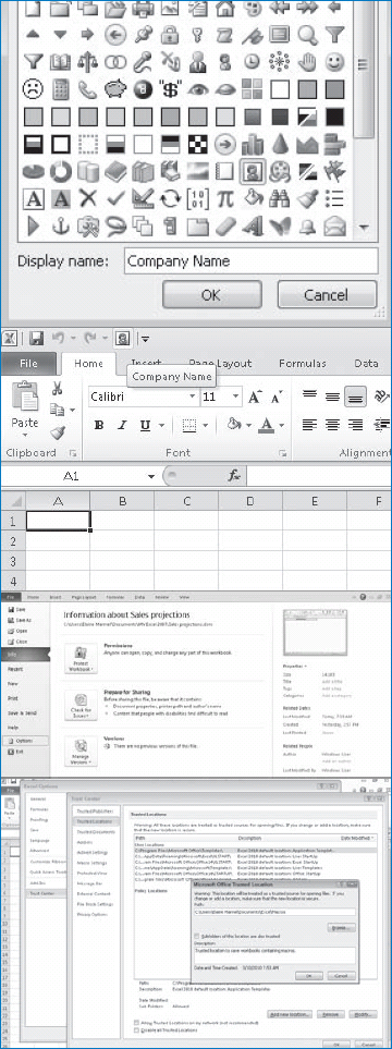 Customizing the Excel Environment